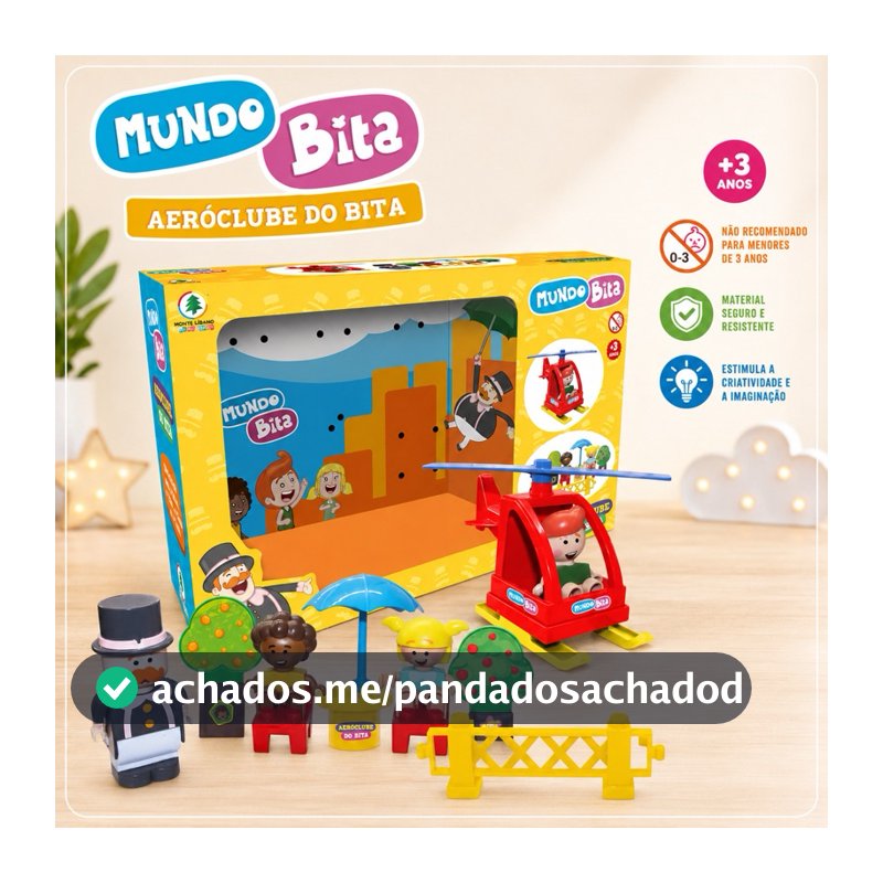 Aeroclub Mundo Bita Avião Educativo Interativo Infantil com 15 peças Unissex