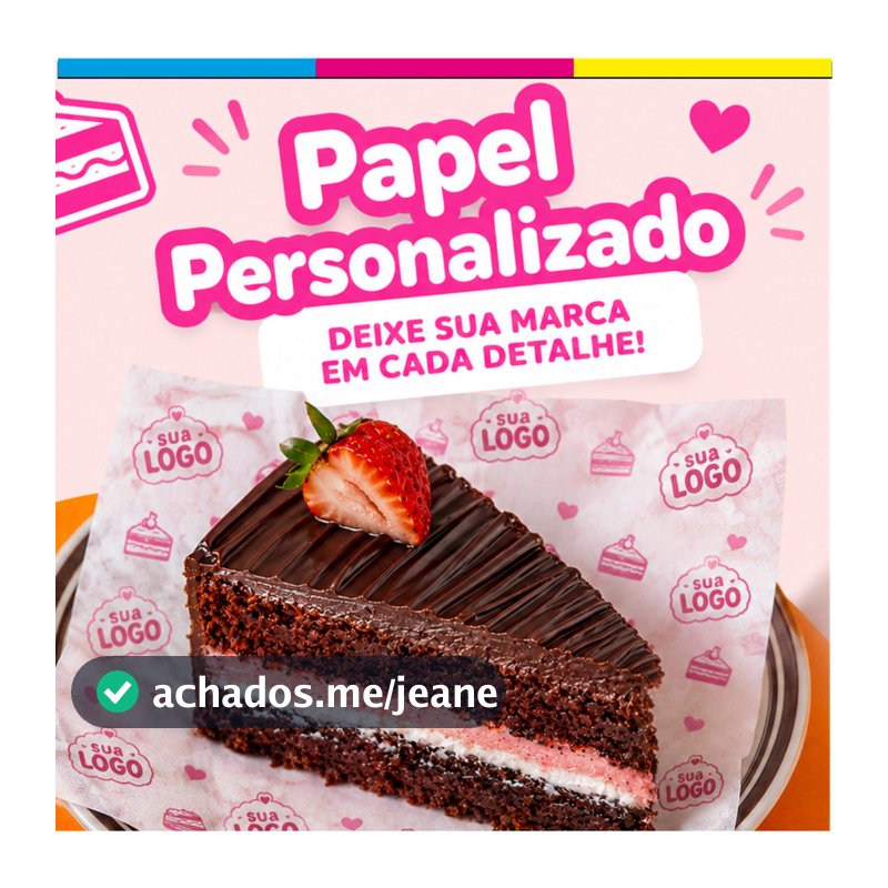 Papel personalizado para festival de fatias tortas bolos com sua logo tamanho 20x20