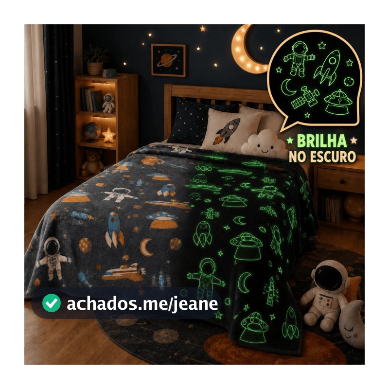 Manta Brilha No Escuro 1,80x2,00 Mt