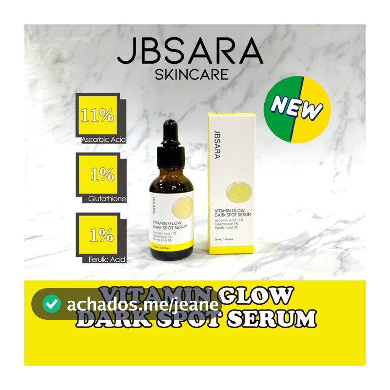 JBSARA Vitamin Glow Dark Spot Serum (Vit C 11% + Glutathione 1% + Ferulic Acid 1%) 30ml