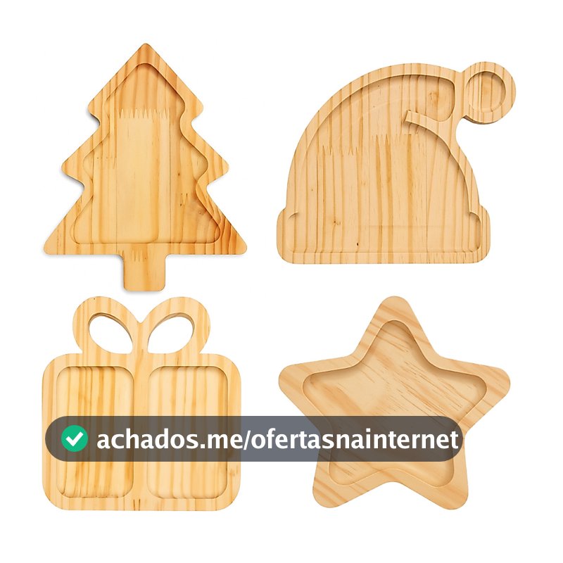Kit Tábua Petisqueira Natal Para Decoração de Mesa Posta Natalina Pinheiro Estrela Gorro