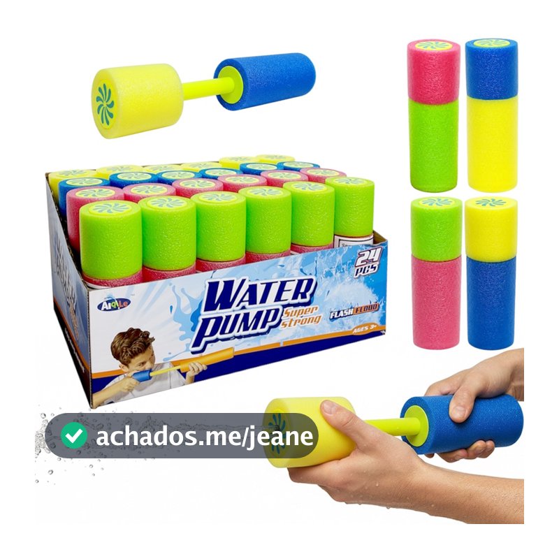 24 Arminha Lança Água Mini Tubo Jato 15cm Lembrancinha Festa