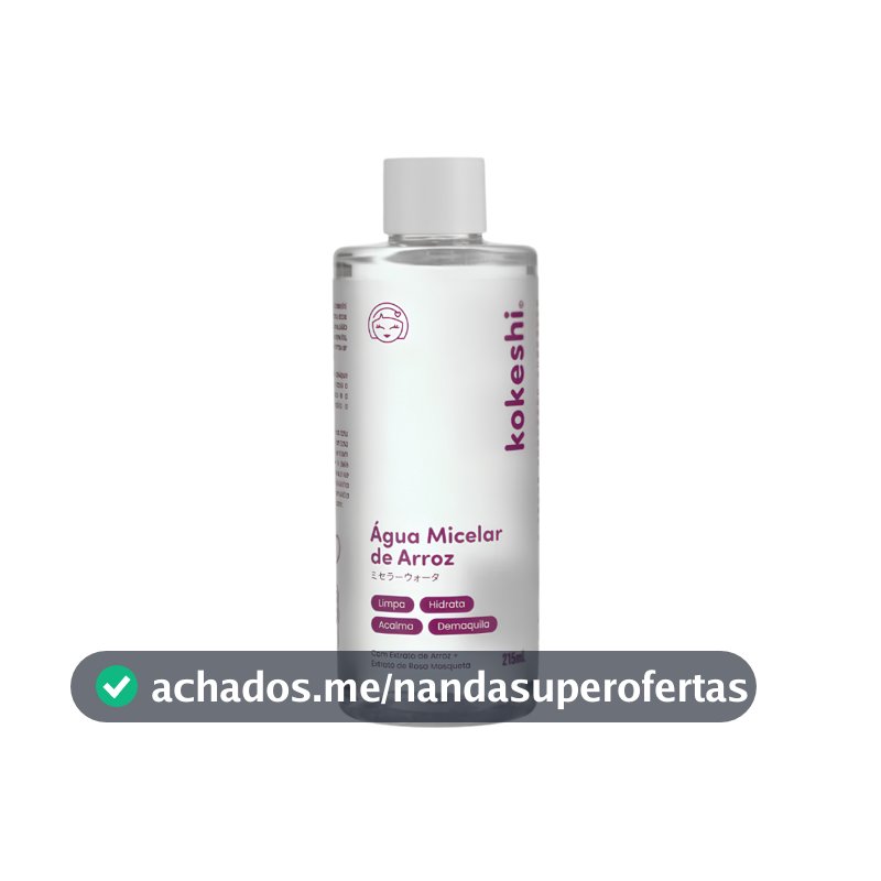 Rice Água Micelar de Arroz Kokeshi Hidrata Limpa e Demaquila 215ml