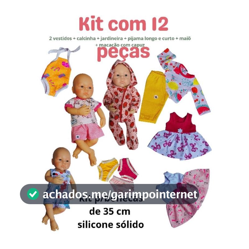 Mundo Floral Roupa Boneca Baby Alive Kit Mix C/12 Peças Variadas (VEJA DESCRIÇÃO)