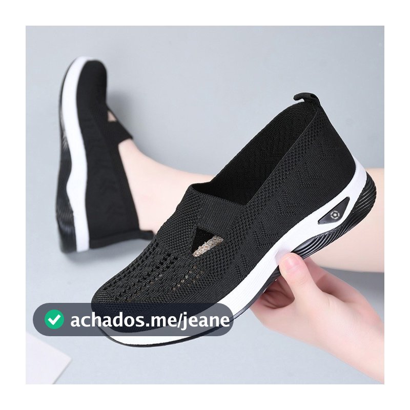 Calçados Esportivos De Malha Respirável Elegante Feminina-Tênis Casuais