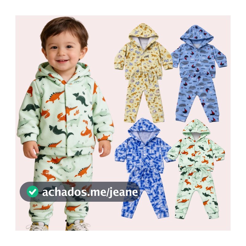 Kit 4 Peças Conjunto Soft Estampado Menino Infantil Bebê Frio Menino (2 Conjuntos)