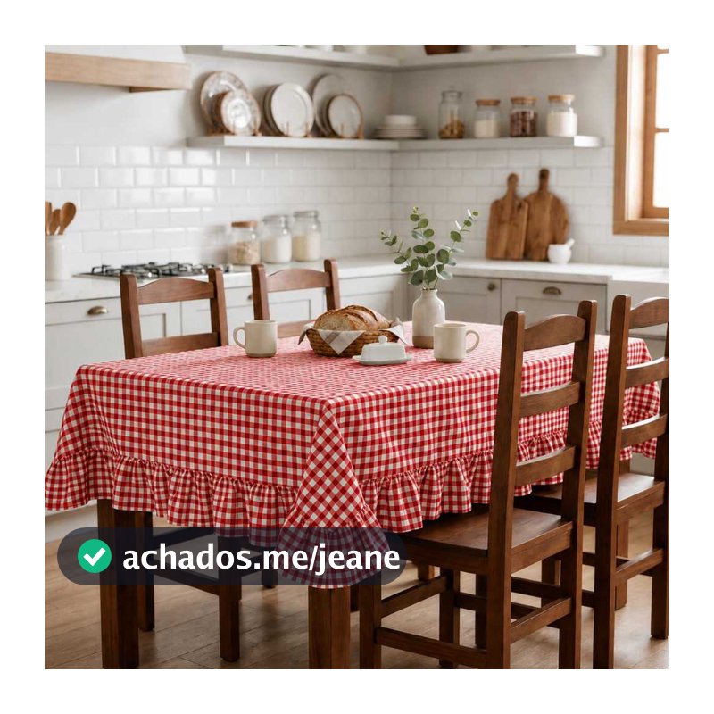 Toalha de Mesa com Babado | 4 cadeiras | 6 cadeiras | 8 cadeiras