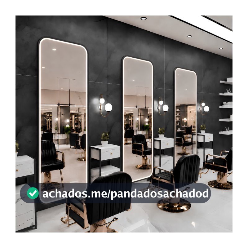 Espelho Lopazzi Retangular 170X70 com Suporte de Chão + LED Jateado 3 Intensidades Decorativo