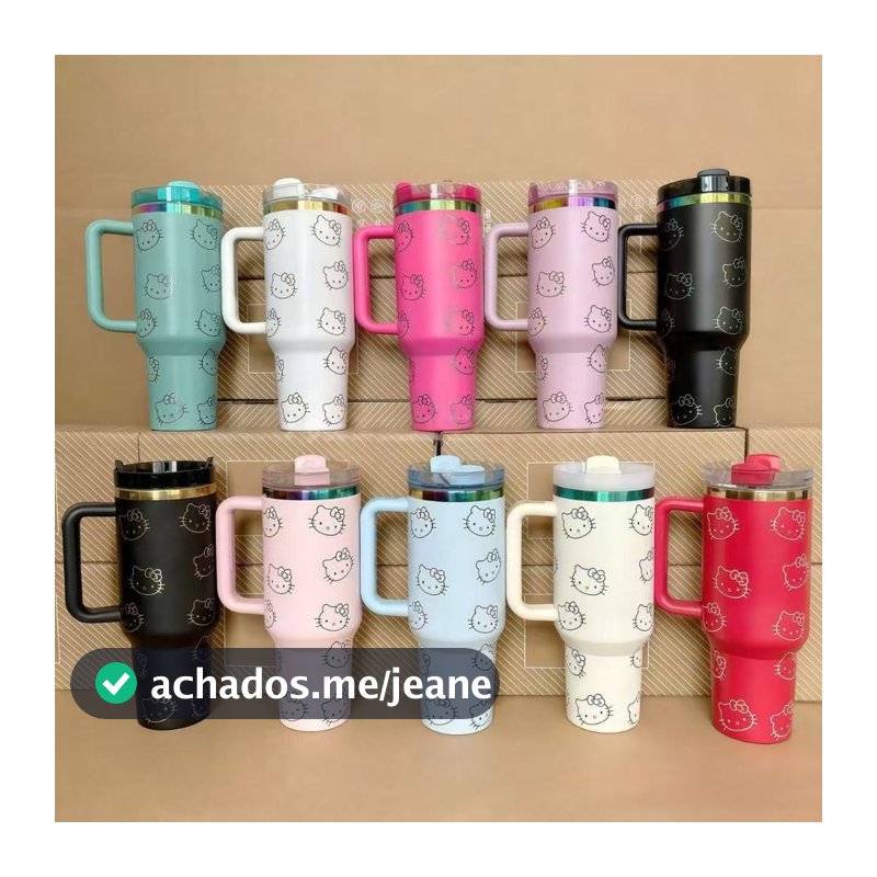 Copo Garrafa Térmico Colorida Com Desenho Com Tampa e Canudo 1200ML Grande Capacidade Para Academia