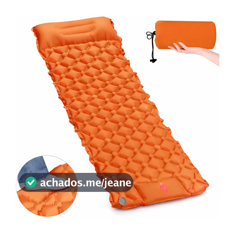 Colchão Inflável Camping 190cm Com Travesseiro Almofada De Viagem,Bomba Embutida