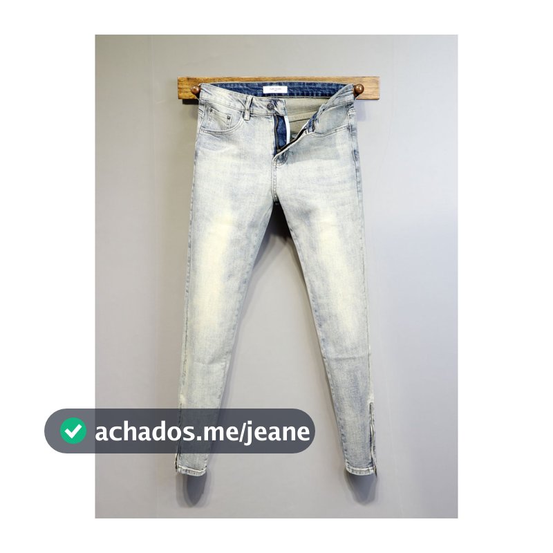 Primavera Retro azul lavado calças com zíper juventude magro-ajuste Denim calças moda masculina All-match calças magras