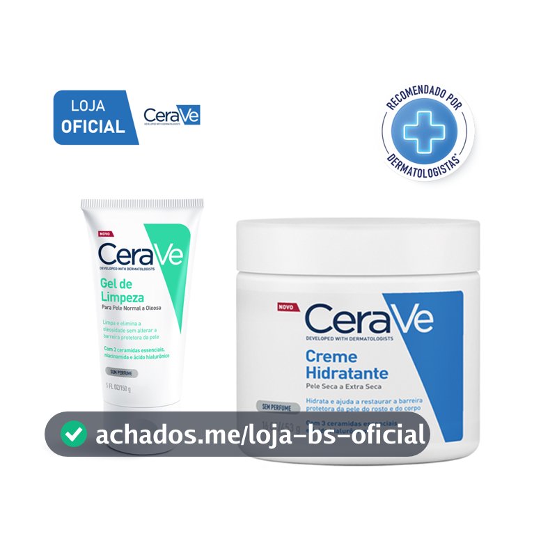 Kit CeraVe Gel de limpeza facial 150g + Creme hidratante corporal 454g