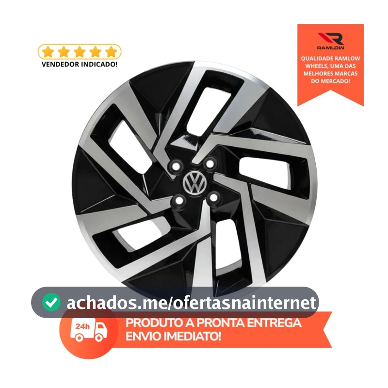 Jogo De Rodas Aro 17 4x100 Gol Voyage Saveiro Onix Celta esportiva diamantado preto 4 unidades