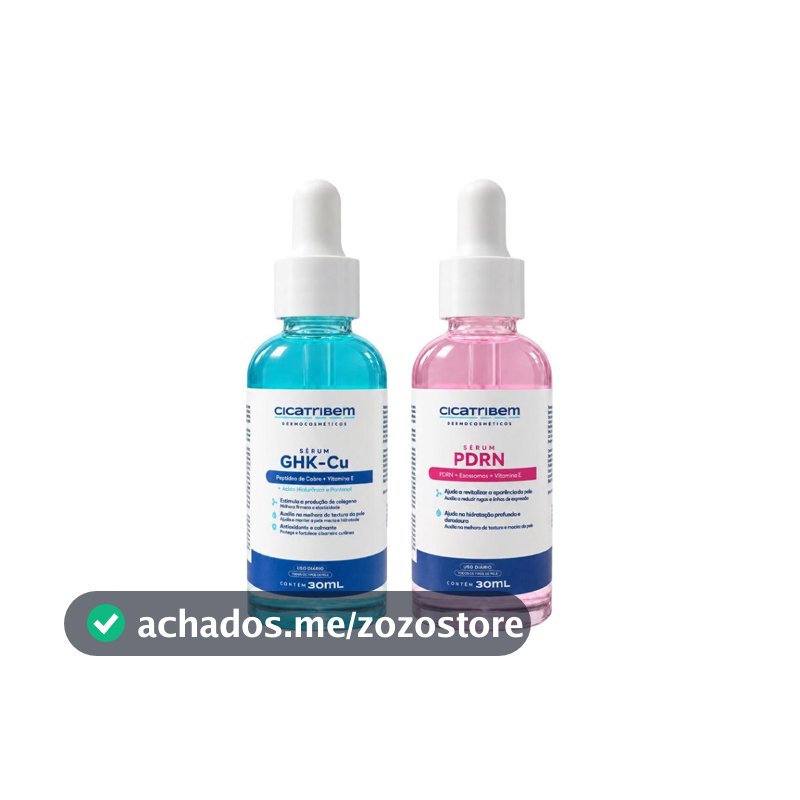 Kit Skincare Pele Coreana Cicatribem 2 Séruns Facial PDRN Exossomos e GHK-Cu Peptídeo de Cobre Ácido Hialurônico Niacina