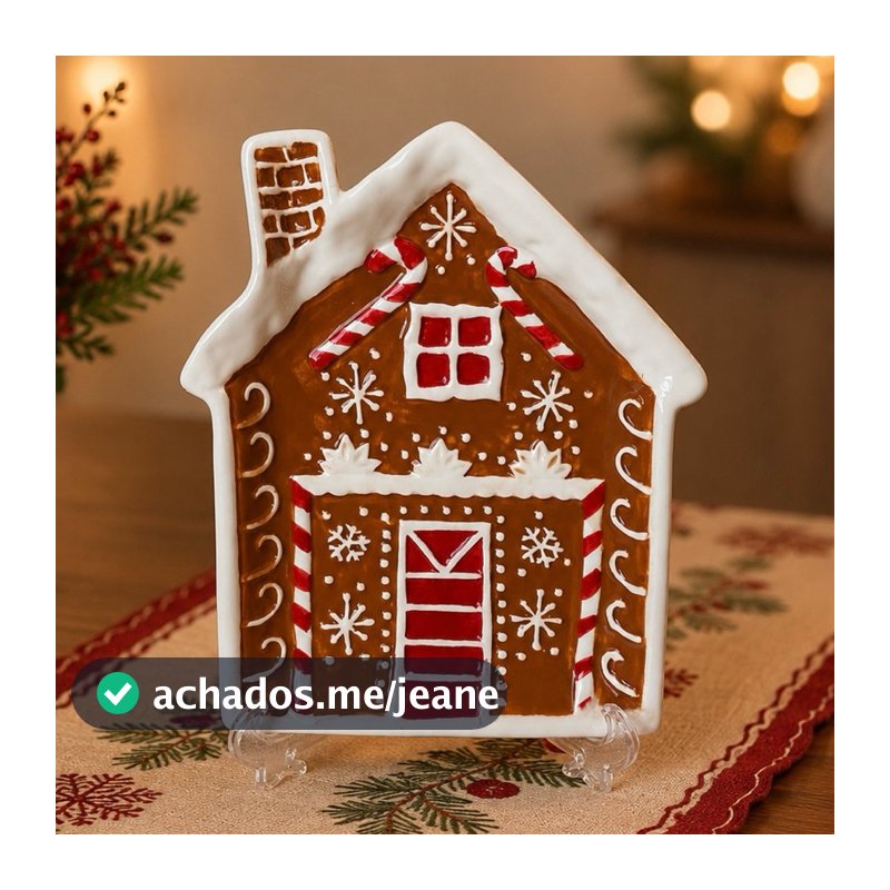 Bandeja De Porcelana Petisqueira de Natal Decoração Pratos Mesa Posta Natalina