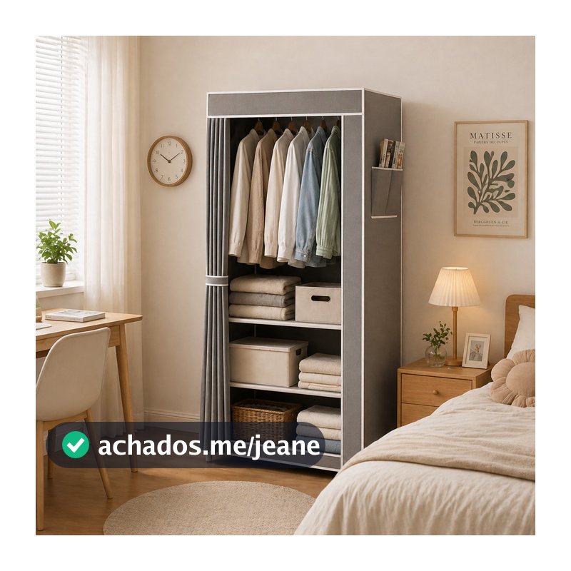 Guarda Roupa Dobrável Arara Portatil Armário Organizador Multiuso Roupeiro Cabideiro Sapateira