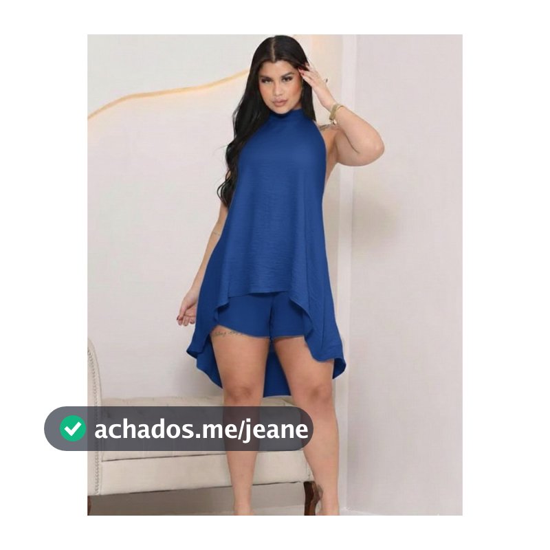 Conjunto Feminino Frente Unica Blusão E Short Com Amarração