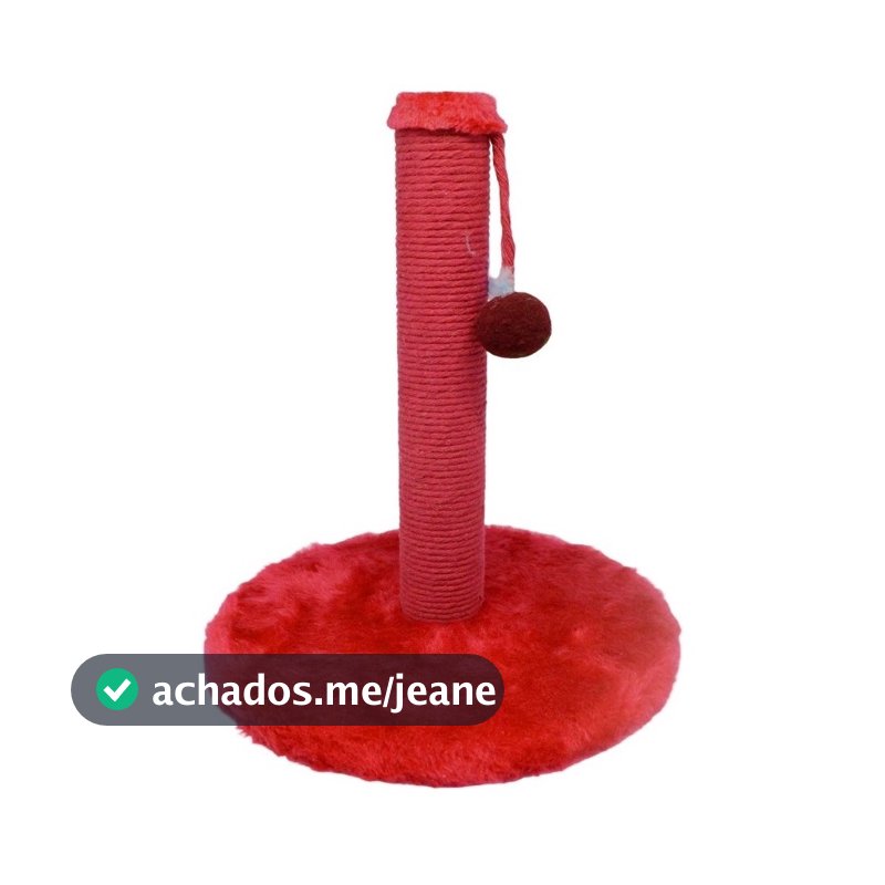 Arranhador Para Gato Poste Redondo Vermelho
