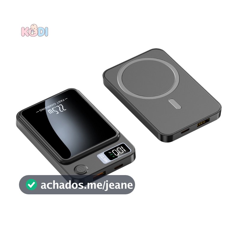 Power Bank Magnético com Carregamento Sem Fio Carregamento 22.5W Carga Rápida 10.000 mAh iPhone 12-17--A7