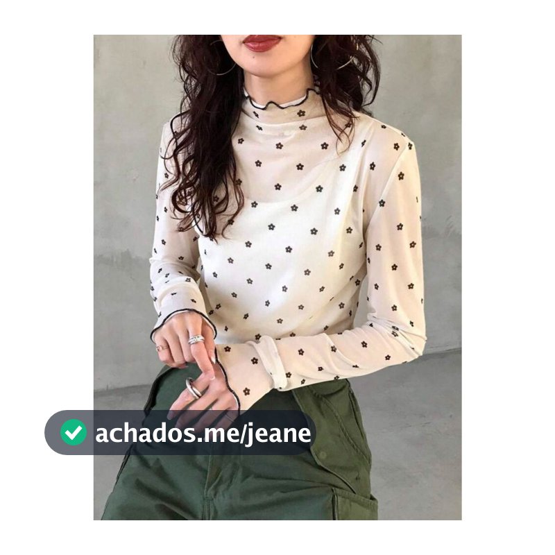 Blusa Tule Manga Longa Estampada – Delicada & Moderna