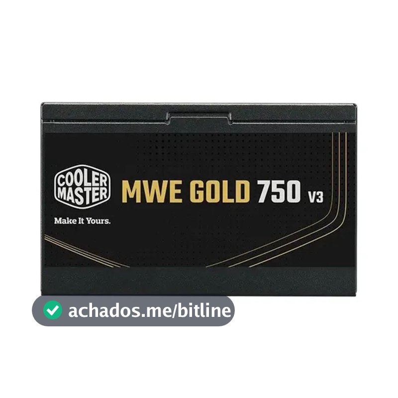 Fonte Cooler Master ATX 3.1 750W MWE Gold 750 V3 PFC Ativo 80 Plus Gold Sem/Cabo