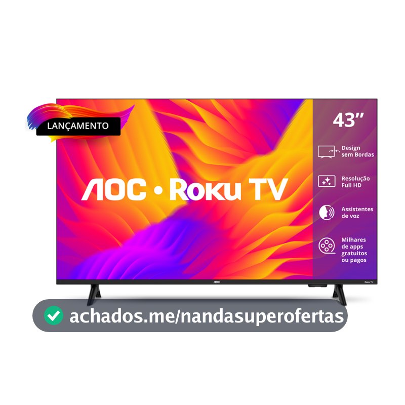 TV AOC 43 Full HD Roku TV WiFi Netflix YouTube - 43S5155/78G