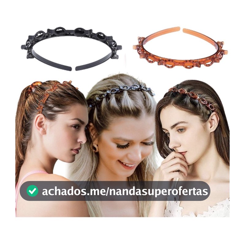 Tiara com Presilha para Cabelo Acessório Feminino Penteado Fashion Moda Elegante - WANG