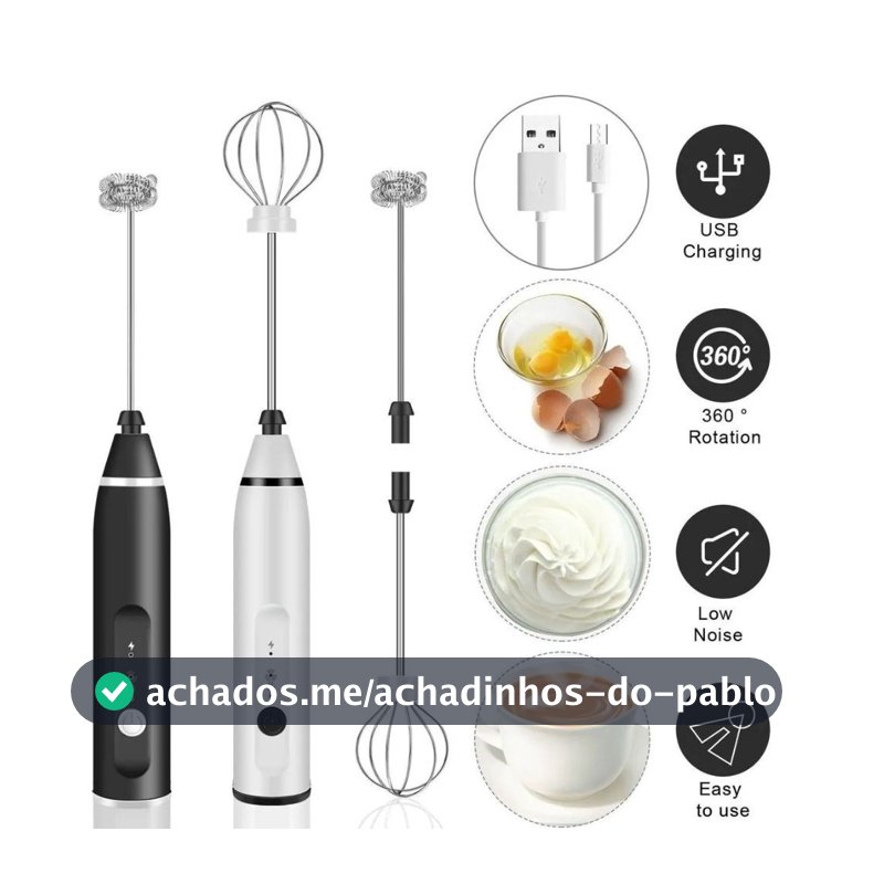 Mini Mixer Misturador Bebidas Ovos Portátil Elétrico Bateria 008