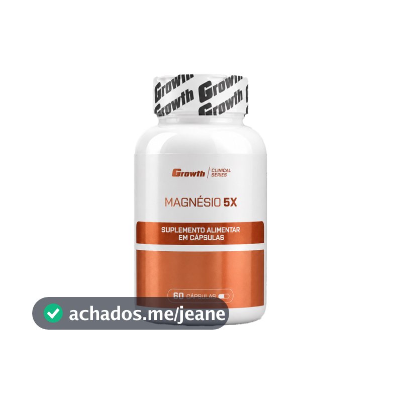 Magnésio 5x 60 Cápsulas Growth Supplements - Sem Sabor