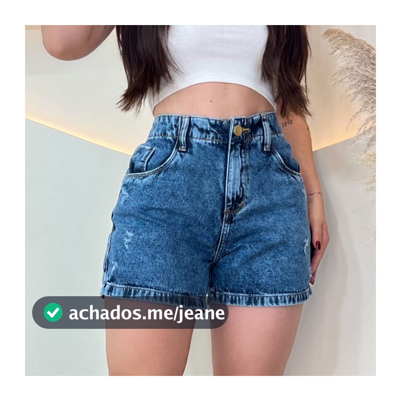 Short Jeans Feminino Cintura Alta Meia Coxa Bermuda Mom Soltinho Sem Lycra Bermuda Jeans feminina