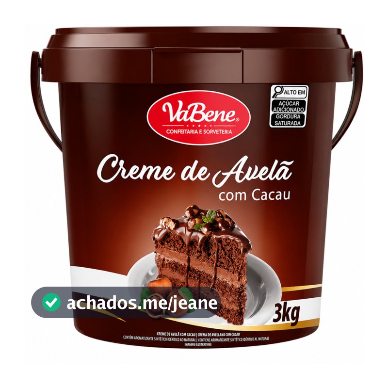 Creme de Avelã com Cacau 3kg Vabene