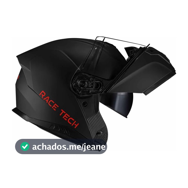 Capacete Articulado Race Tech Signal Monocolor Preto Fosco Robocop Escamoteável