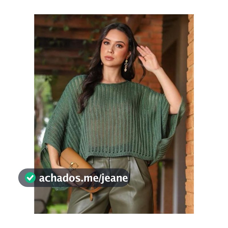 Blusa Capa Feminina Tricô Manga Longa Morcego Poncho Semi-Transparente Elegante Tricot Moda Inverno