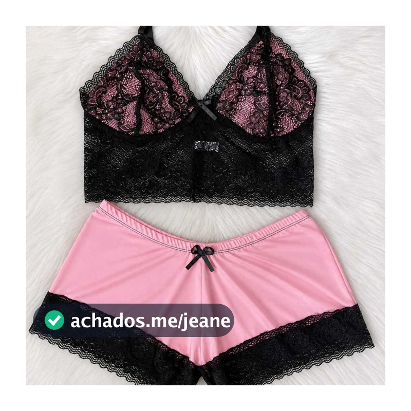 Baby Doll Cropped 36 ao 52 Plus Size Pijama Feminino Sensual Com Detalhe Em Renda Babydoll Lingerie
