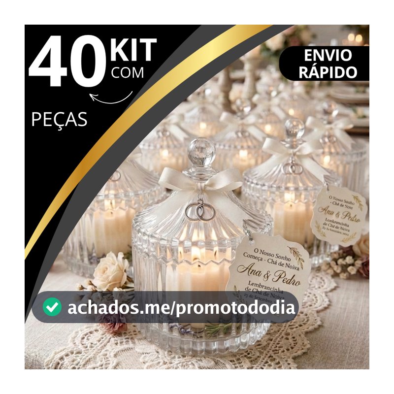 Kit 10-40 Mini Bomboniere Potiche Vidro com Tampa 90ml - Lembrancinha Casamento Batizado Festa