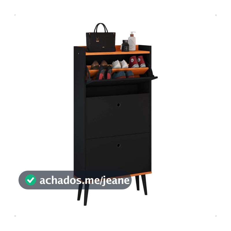 Sapateira Vertical Fechada Porta Sapatos Gaveta Articulável Hall Entrada Quarto Apartamento Retrô