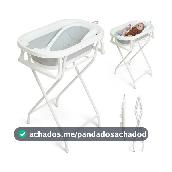 Banheira de Bebe com Suporte e Encosto Kit Dobrável 3 em 1 até 44 litros  Pipdip