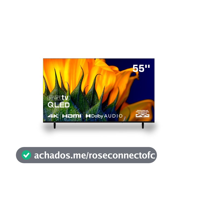 Smart TV HQ QLED 55 Polegadas HQ-QLED55SM 4K Wi-Fi Bluetooth, Apps, Netflix, YouTube e Prime Vídeo