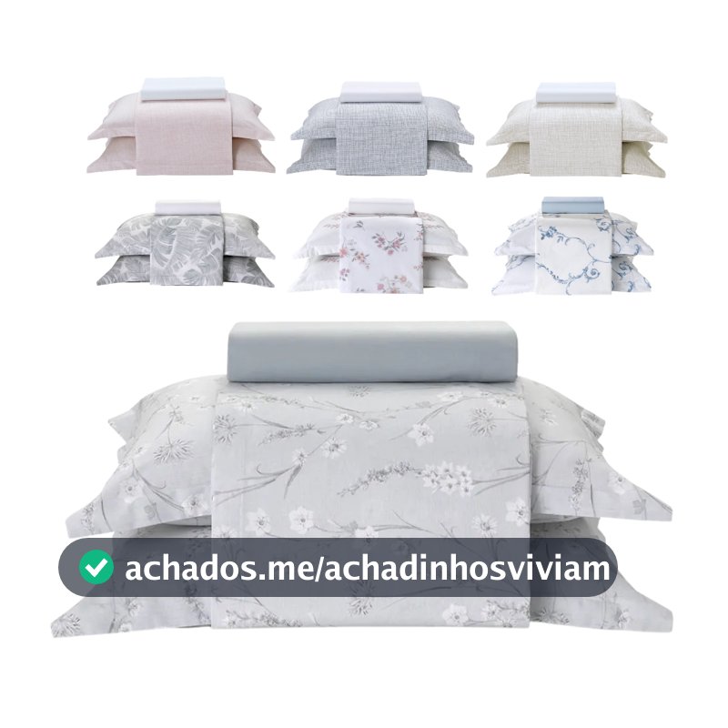 Jogo de Cama Casal 4 peças Lençol com Elástico 100% Algodão Percal 180 Fios 138x188x35cm - Dohler