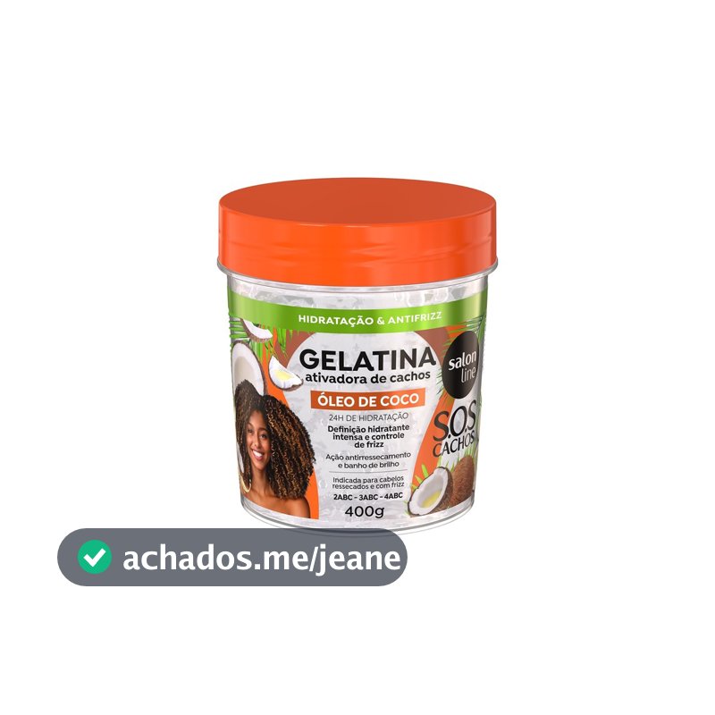 Gelatina Ativadora de Cachos Hidratação SOS Cachos Óleo de Coco 400g
