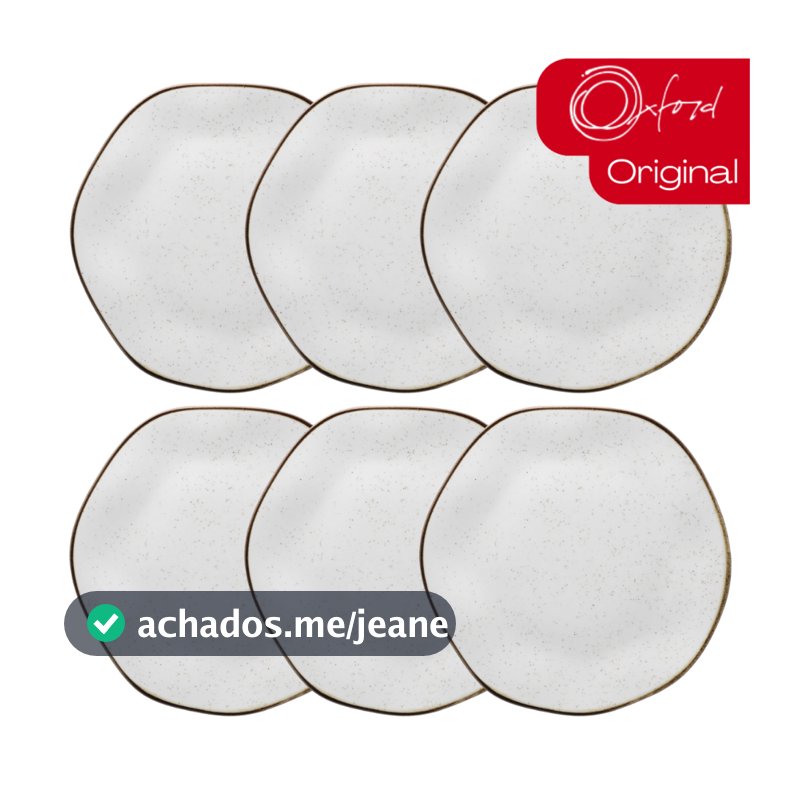 Prato Raso Ryo Maresia Areia 6 Unidades 27,5cm Oxford Porcelanas