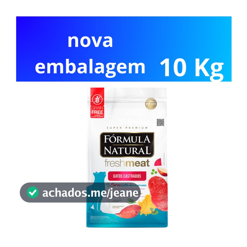 Ração Fórmula Natural FreshMeat Fresh Meat Gatos Castrados Carne 10 KG