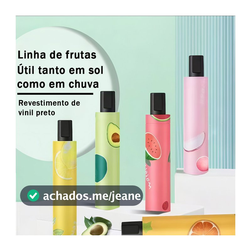 Guarda-Chuva Dobrável Portátil Impermeável Proteção UV Estampa Frutas