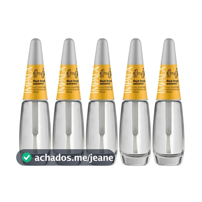 Kit 5 Esmalte Impala Base Tratamento Força Extrema Manicure