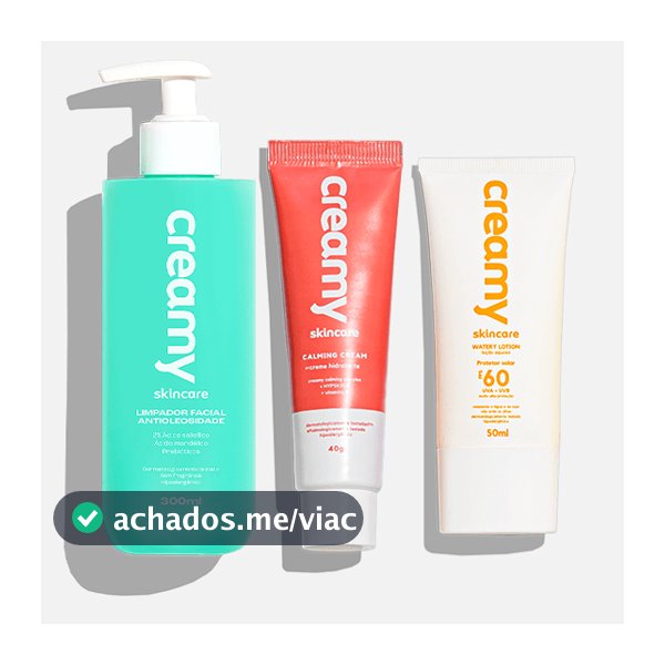 Kit Antioleosidade - Limpador Facial, Gel Creme Hidratante Facial Calming Cream, Protetor Solar FPS 60