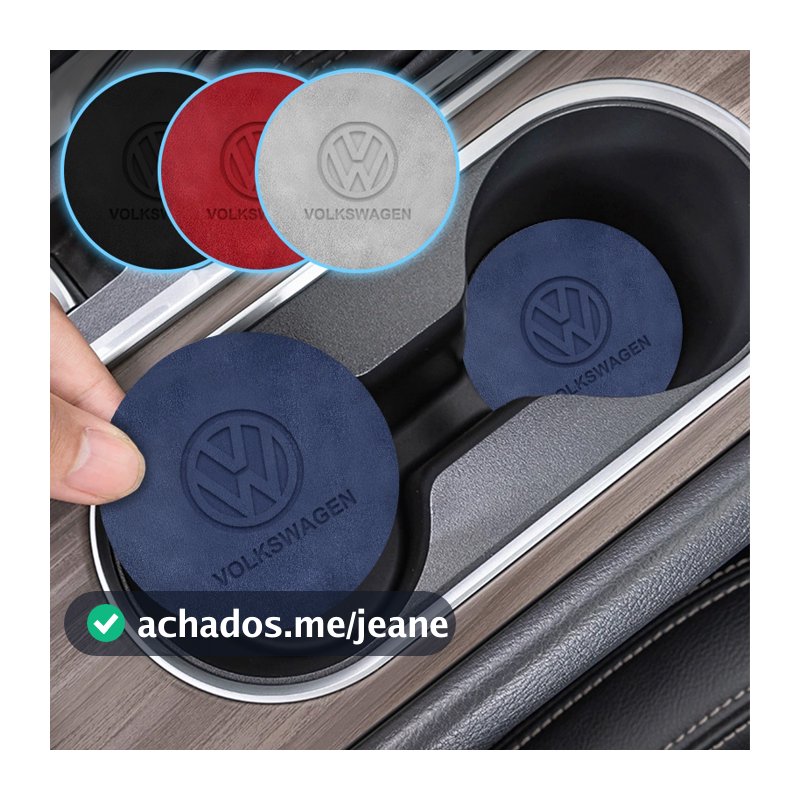 2pcs Tapete De 4 Cores Para Copos Com O Logotipo Do Carro Camurça De Água Carros VW Volkswagen Jetta MK5 Golf Passat 3B7
