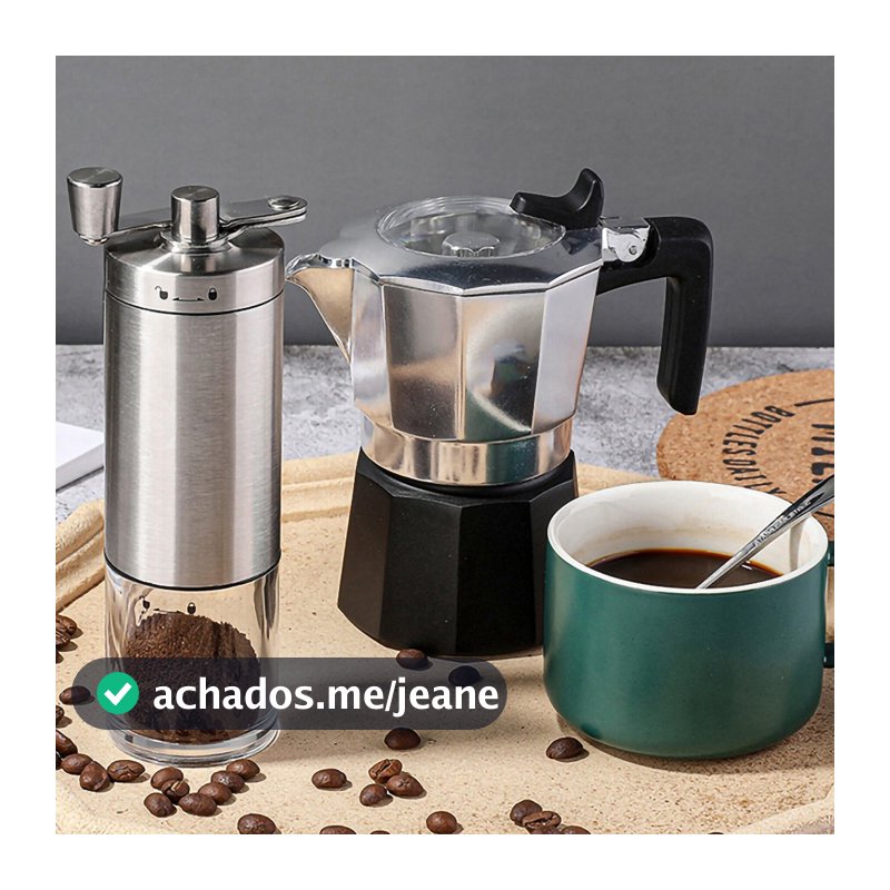 Moedor Café Grãos Manual Compacto Inox Ajuste De Moagem A627