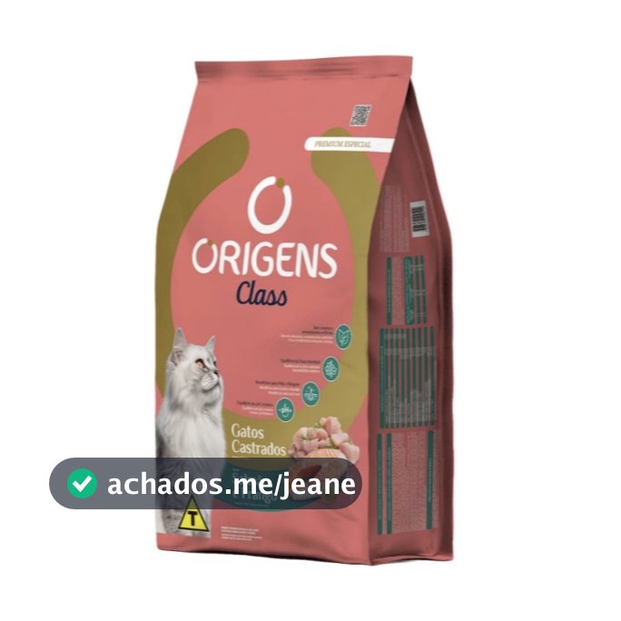 Ração Origens Class Gatos Castrados Sabor Salmão e Frango 10,1kg Adimax
