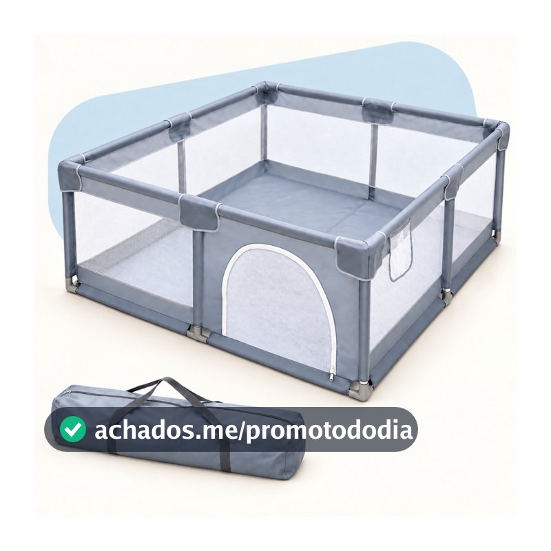 Cercadinho Desmontável Infantil Criança Bebê Chiqueirinho Grande 2,0x1,5m Portátil Grade Tela De Proteção Fácil Montagem