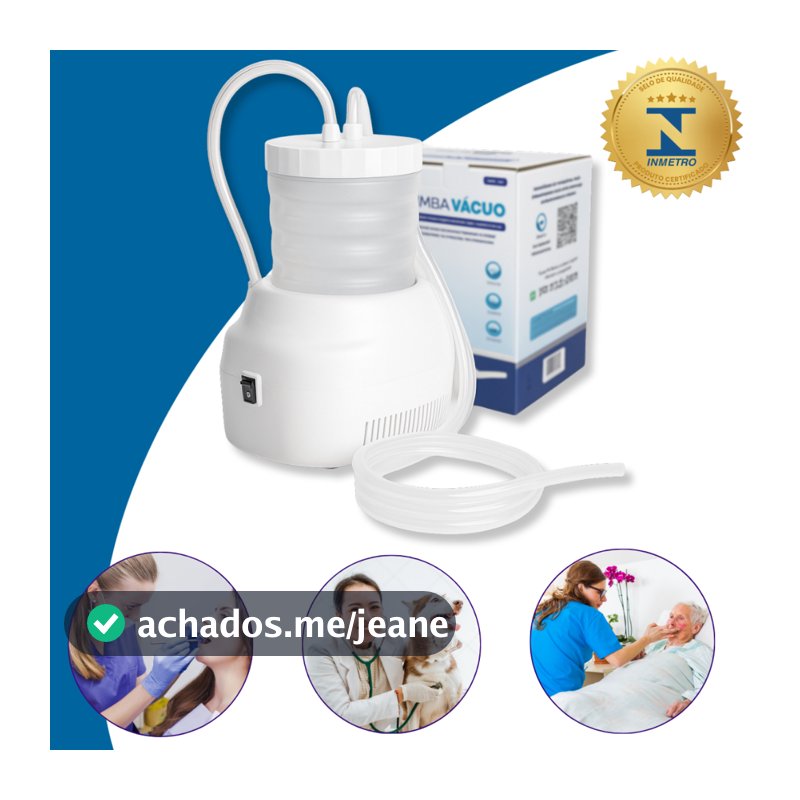 Aspirador de Secreção Portátil Hospitalar Elétrico 1,5L Nevoni Sugador Cirúrgico Home Care Clínica